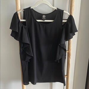 EUC Nordstrom Bobeau Black Flutter Sleeve Blouse